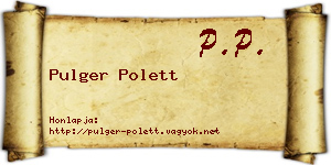 Pulger Polett névjegykártya